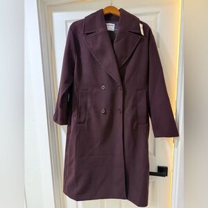 Old Navy Double-Breasted Trench Coat in Deep Burgundy